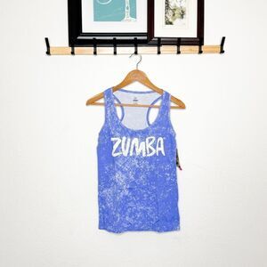 Zumba Women's Cloud Nine Racerback Tank Orbit Blue - Light & Fun Activewear! XL